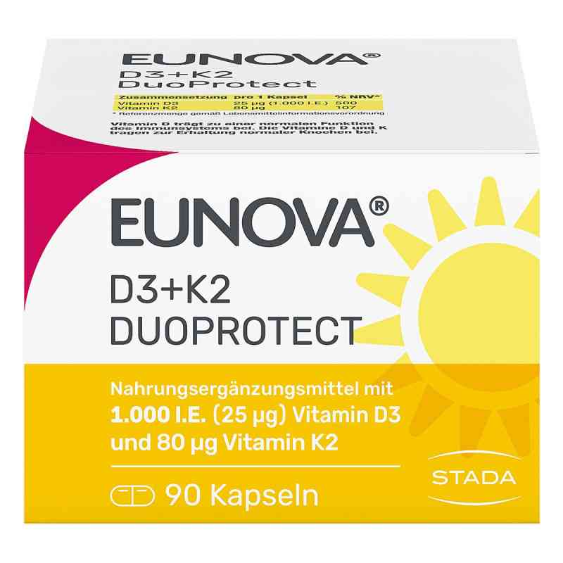 Eunova DuoProtect Vitamin D3+K2 1000IE/80UG 90 stk von STADA Consumer Health Deutschland GmbH PZN 13360645