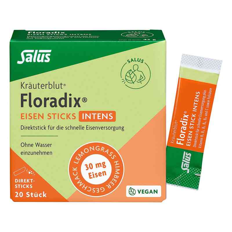 Floradix Eisen Sticks intens Direktsticks 20 stk von SALUS Pharma GmbH PZN 20398499