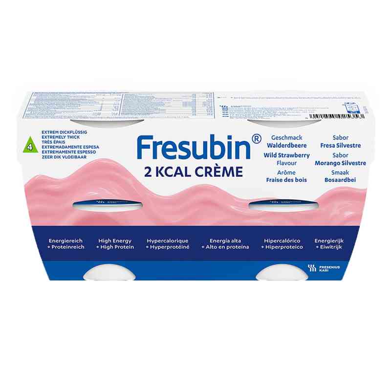 Fresubin 2 kcal Creme Walderdbeere | Pudding & Aufbaunahrung 4X125 g von Fresenius Kabi Deutschland GmbH PZN 10199043