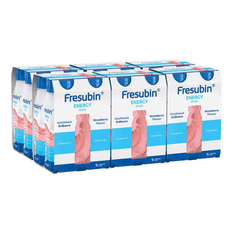 Fresubin Energy Drink Erdbeere Trinkflasche 6X4X200 ml von Fresenius Kabi Deutschland GmbH PZN 03692607