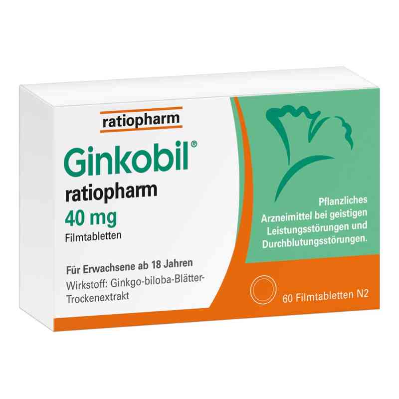 GINKOBIL ratiopharm 40mg 60 stk von ratiopharm GmbH PZN 06680800