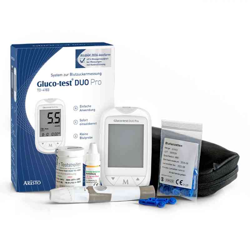 Gluco Test Duo Pro Set Blutzuckermessgerät Mmol/l 1 stk von Aristo Pharma GmbH PZN 19782181