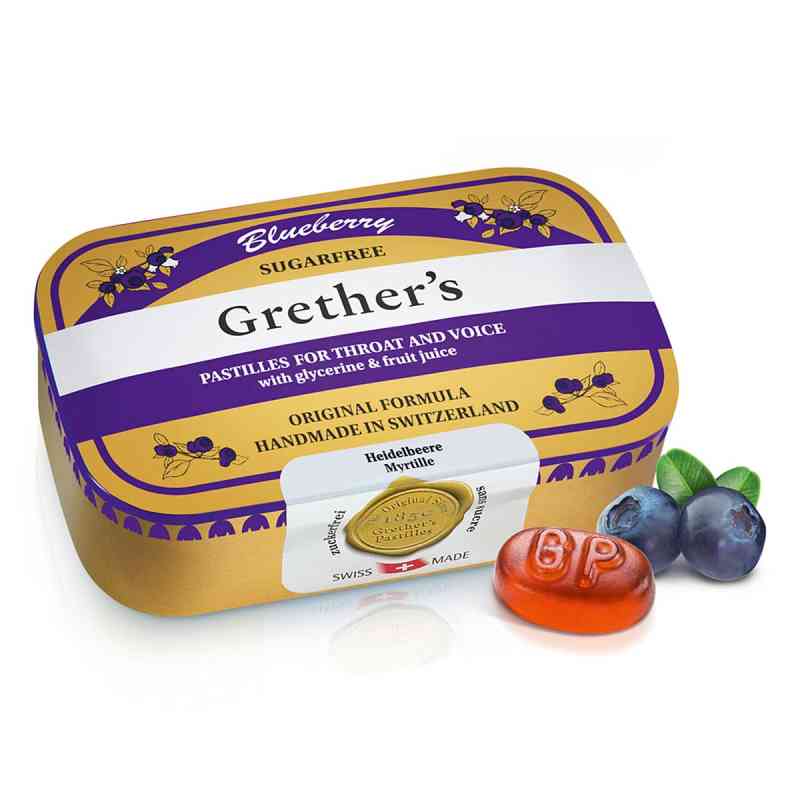 Grethers Blueberry Zuckerfrei Pastillen 110 g von Hager Pharma GmbH PZN 11863201
