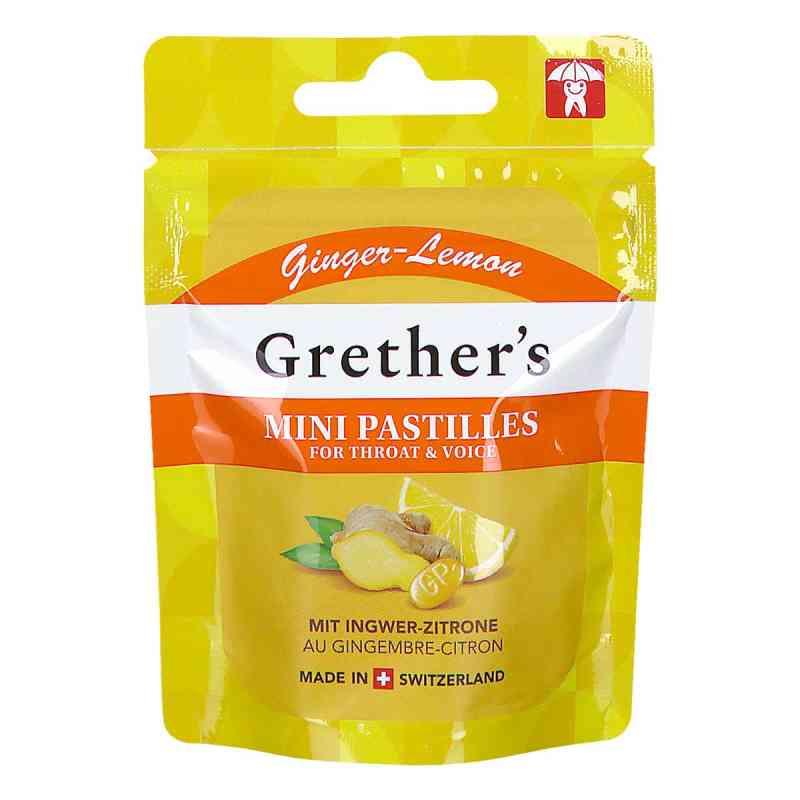 Grethers Ginger Lemon Zuckerfrei Pastillen Mini Beutel 30 g von Hager Pharma GmbH PZN 19859742