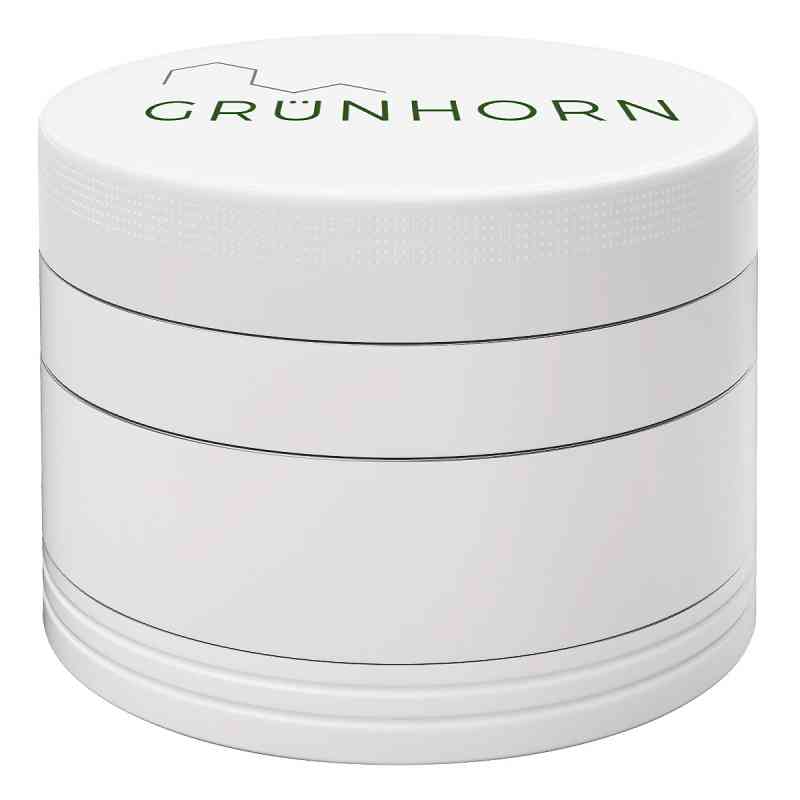 Grünhorn Grinder Aluminium mit Grünhorn Logo weiss 1 stk von Schurer Pharma & Kosmetik GmbH PZN 16528269