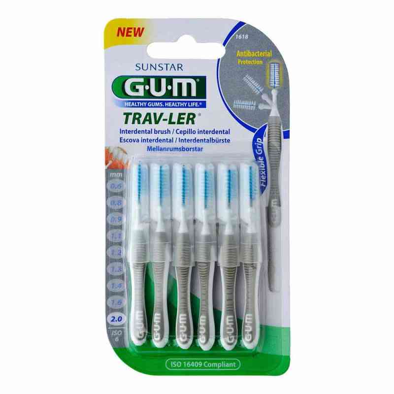 GUM TRAV-LER 2,0 mm grau (Kerze)  6 stk von Sunstar Deutschland GmbH PZN 09714362