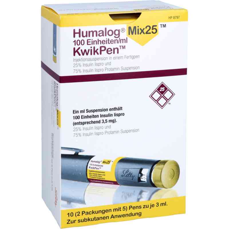 Humalog Mix 25/75 100 Einheiten/ml KwikPen 3ml 10 stk von LILLY DEUTSCHLAND GmbH PZN 06087114