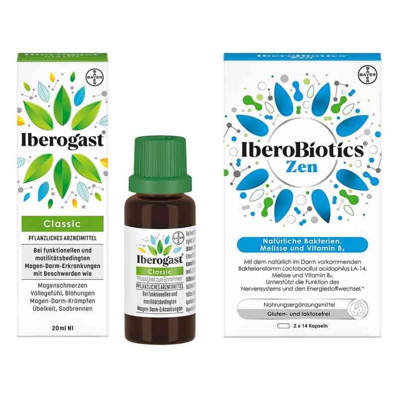 Iberogast Classic 20 ml + Iberobiotics Zen Kapseln 2x14 Stück 1 Pck von Bayer Vital GmbH PZN 08102845