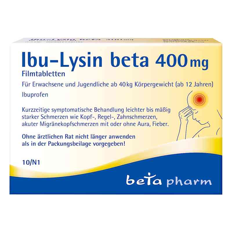 Ibu-lysin Beta 400 mg Filmtabletten 10 stk von betapharm Arzneimittel GmbH PZN 19101123