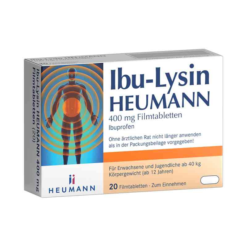Ibu-Lysin Heumann 400 mg Filmtabletten 20 stk von HEUMANN PHARMA GmbH & Co. Generica KG PZN 18454983