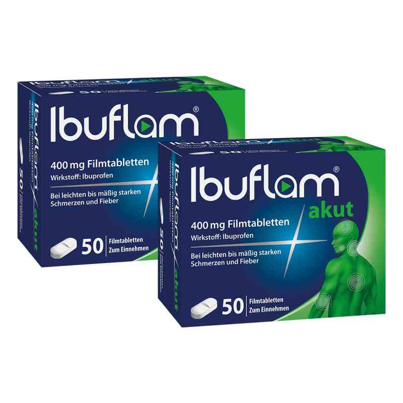 Ibuflam Akut 400 mg Ibuprofen Schmerztabletten 2x50 stk von A. Nattermann & Cie GmbH PZN 08102428