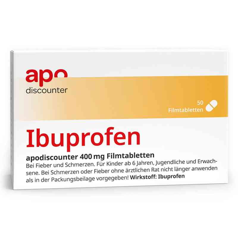 Ibuprofen 400 mg Schmerztabletten von apodiscounter  50 stk von Interpharm GmbH PZN 18240348