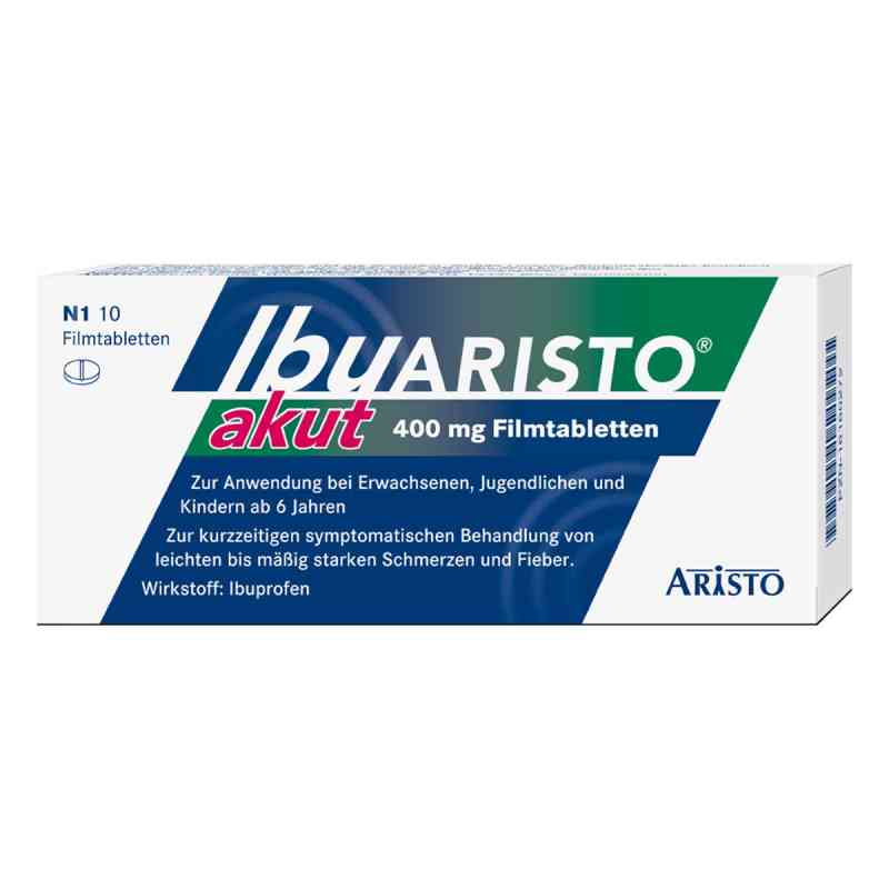Ibuprofen Ibuaristo akut 400 mg Filmtabletten gegen Schmerzen 10 stk von Aristo Pharma GmbH PZN 16160272