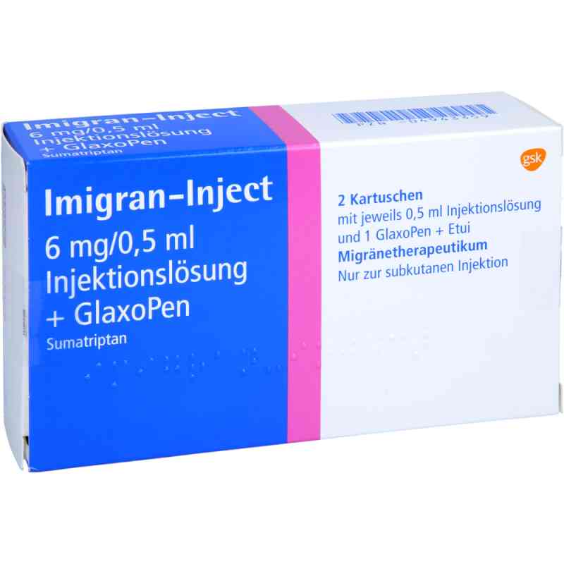 Imigran Inject + 1 Glaxopen iniecto -lsg.i.e.fertigsp. 2 stk von GlaxoSmithKline GmbH & Co. KG PZN 04943359