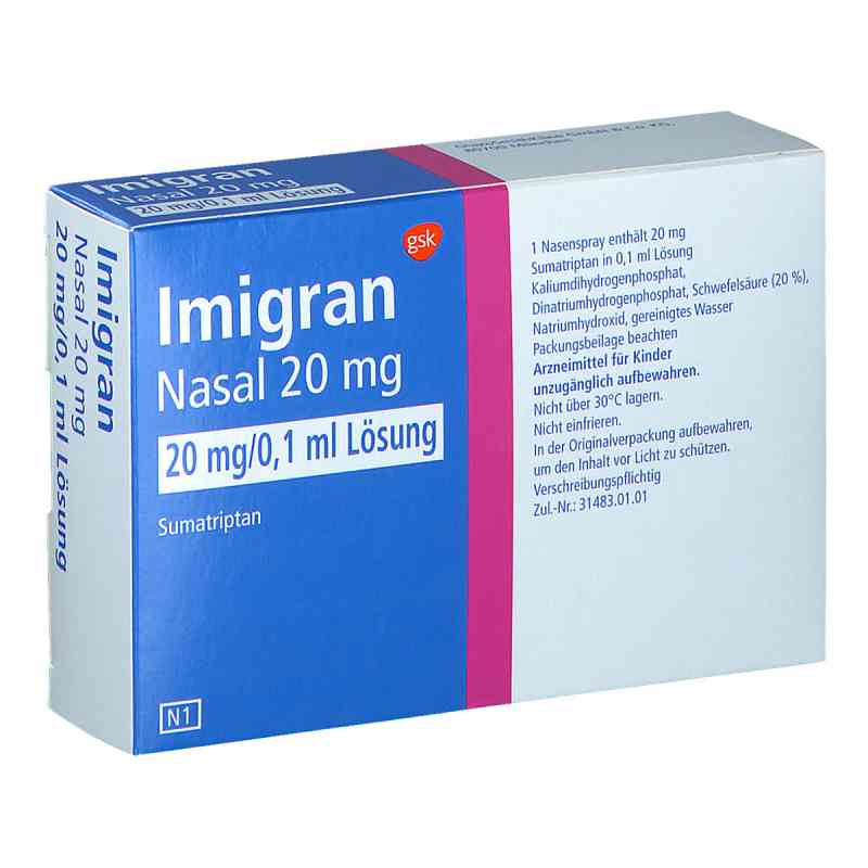 Imigran Nasal 20mg 2 stk von GlaxoSmithKline GmbH & Co. KG PZN 08602419