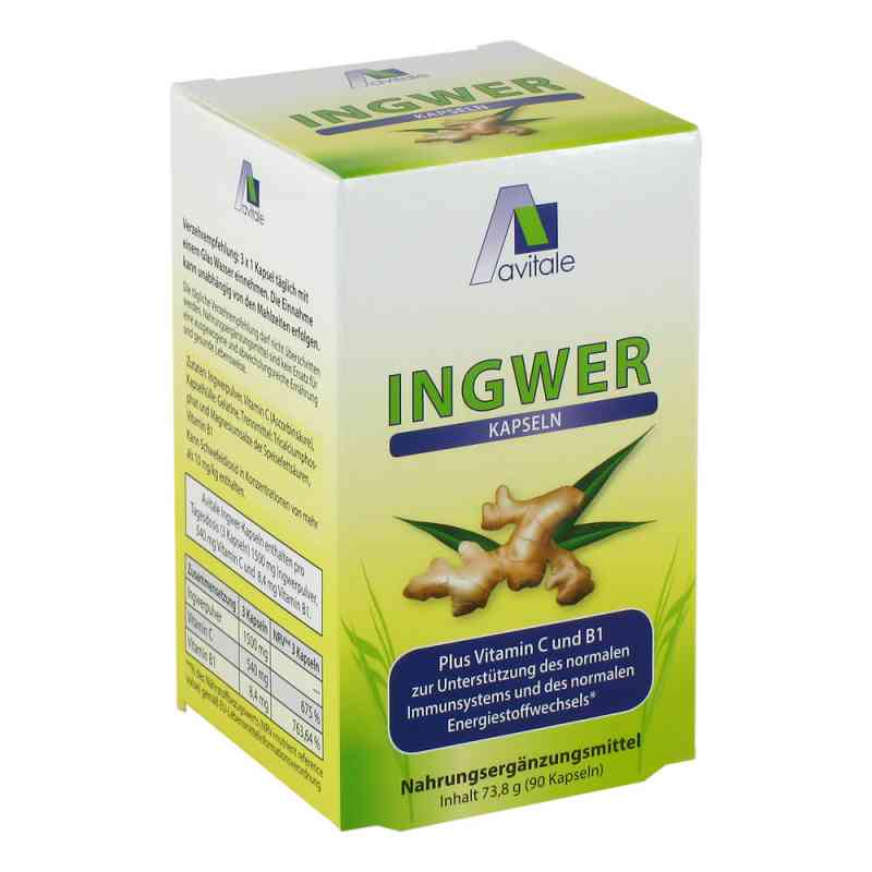 Ingwer 500 mg Kapseln + Vitamin B1+c 90 stk von Avitale GmbH PZN 06732879