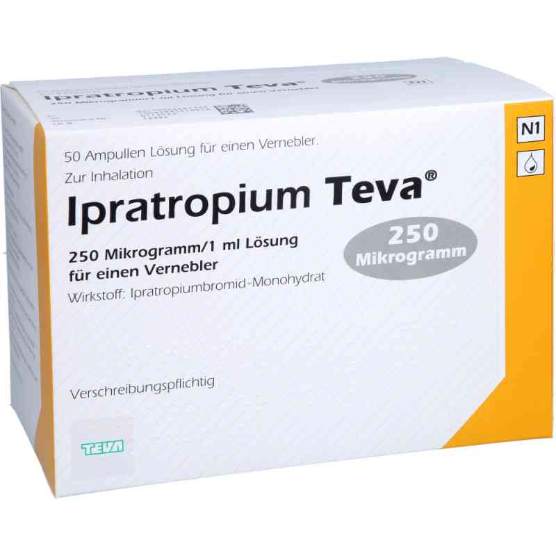 Ipratropium Teva 250 [my]g/1 ml Lösung für e.vernebl. 50X1 ml von Teva GmbH PZN 00668732