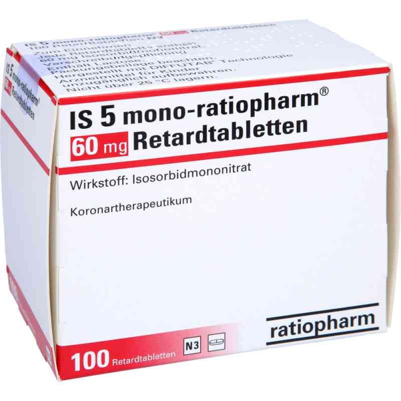 Is 5 mono-ratiopharm 60 mg Retardtabletten 100 stk von ratiopharm GmbH PZN 09002727