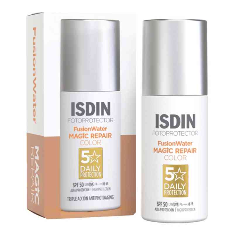 ISDIN FusionWater Repair color Anti-Age Sonnencreme getönt LSF50 50 ml von ISDIN GmbH PZN 18874509