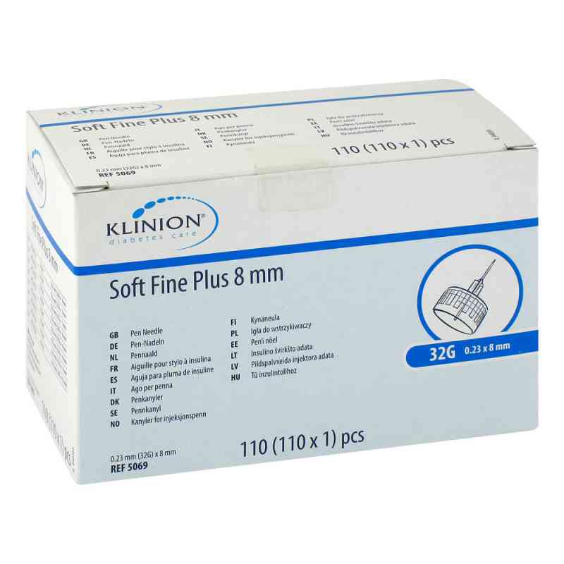 Klinion Soft fine plus Pen-nadeln 8mm 32 G 110 stk von Mediq Deutschland GmbH PZN 11340259