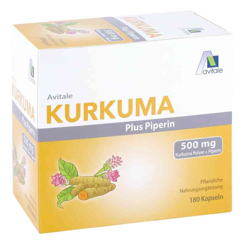 Kurkuma 500 mg+Piperin Kapseln 180 stk von Avitale GmbH PZN 19557343