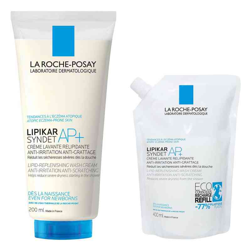 La Roche Posay Lipikar Syndet Ap+ Duschgel+Nachfüllpack 1 Pck von L'Oreal Deutschland GmbH PZN 08102587