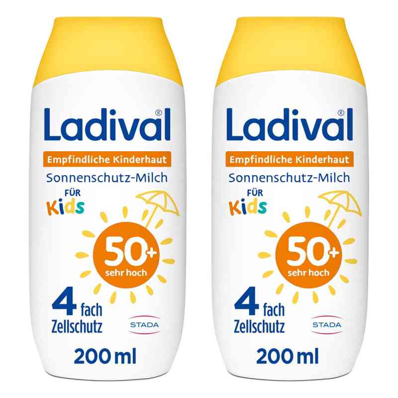 Ladival Empfindliche Kinderhaut Sonnenschutz-Milch LSF 50+ 2x200 ml von STADA Consumer Health Deutschland GmbH PZN 08102772