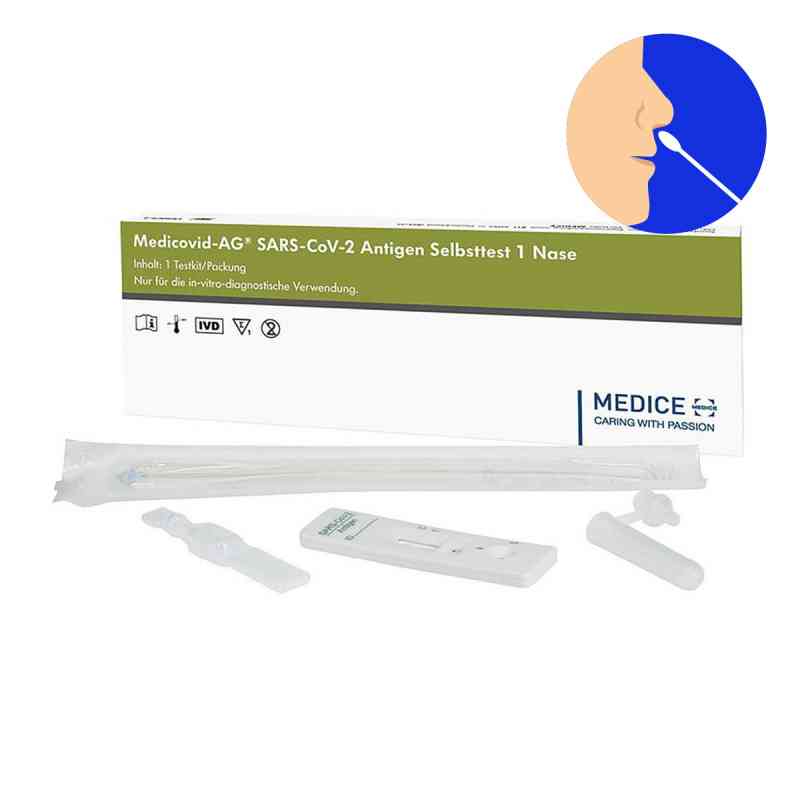 Laientest Medicovid-ag Sars-cov-2 Antigen Selbsttest Nase 1 stk von MEDICE Arzneimittel Pütter GmbH& PZN 16943749
