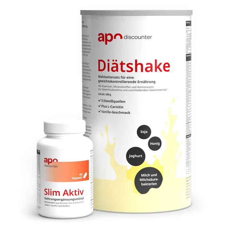 Leicht Abnehmen Sparset – Diätshake Vanille + Slim Aktiv 1 Set von  PZN 08107505