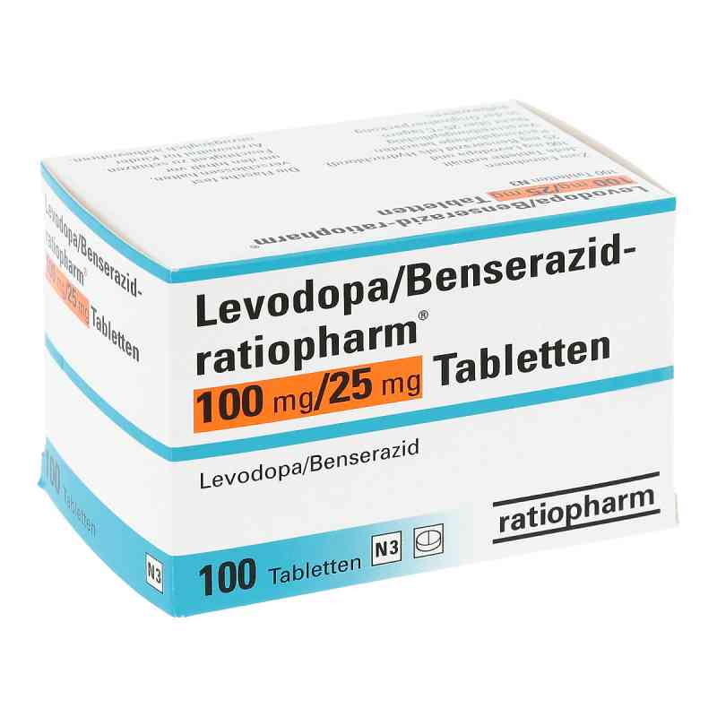 Levodopa/Benserazid-ratiopharm 100mg/25mg 100 stk von ratiopharm GmbH PZN 09002578