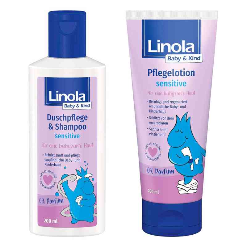 Linola Baby & Kind Sensitive: Duschpflege & Shampoo mit Lotion 200+200 ml von Dr. August Wolff GmbH & Co.KG Arzneimittel PZN 08106482