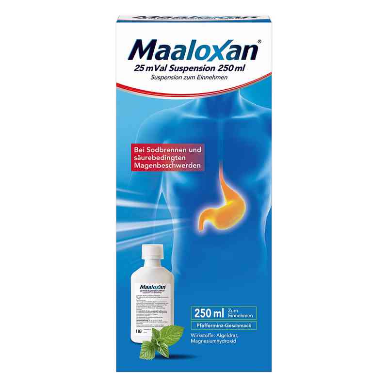 MAALOXAN Suspension bei Sodbrennen mit Magenschmerzen 250 ml von A. Nattermann & Cie GmbH PZN 01427479