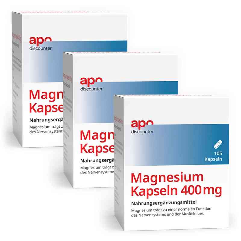 Magnesium Kapseln 400 mg von apodiscounter 3x105 stk von VIS-VITALIS GMBH PZN 08102067