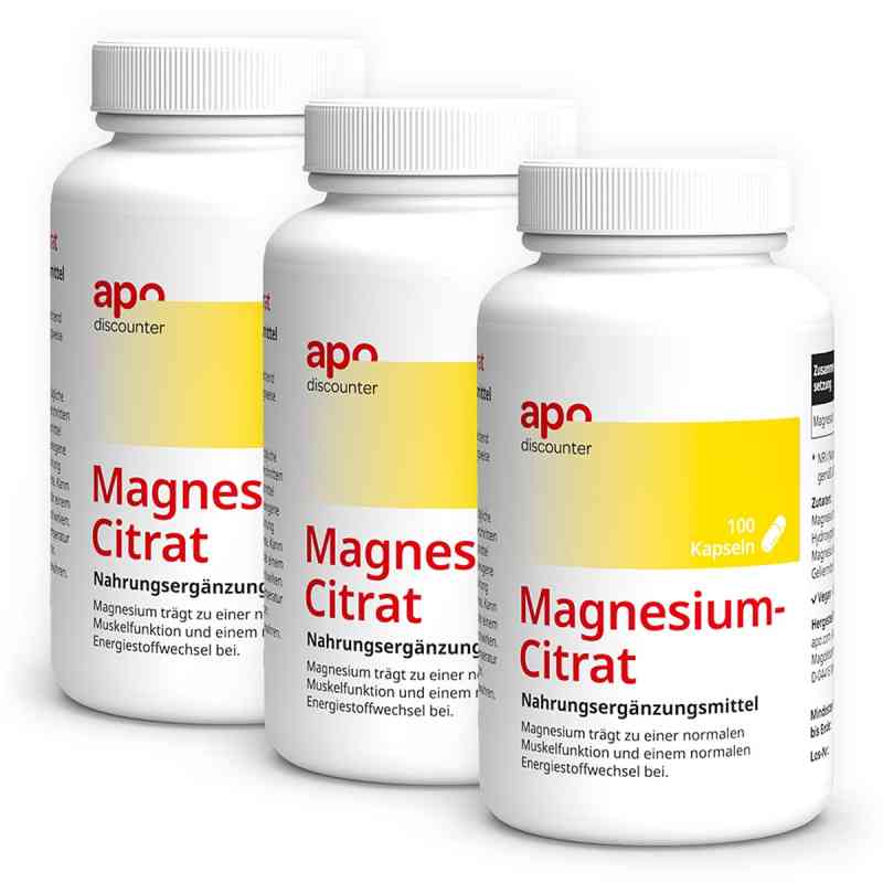 Magnesiumcitrat Kapseln von apodiscounter  3x100 stk von apo.com Group GmbH PZN 08107001