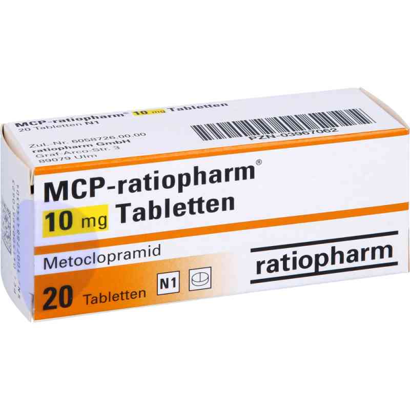 MCP-ratiopharm 10mg 20 stk von ratiopharm GmbH PZN 03967062