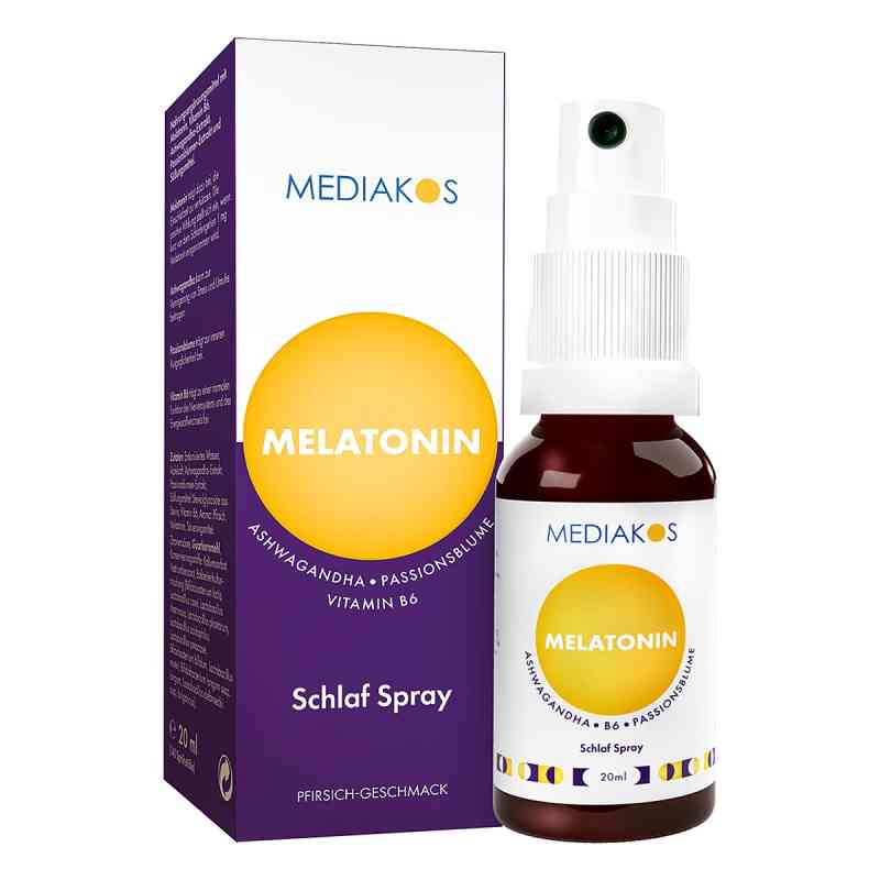 Melatonin Ashwagandha Mediakos Schlaf Spray Vegan 20 ml von Mediakos GmbH PZN 18222126