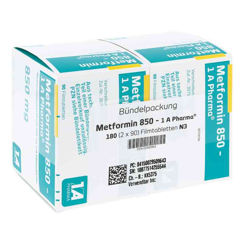 Metformin 850-1A Pharma 180 stk von 1 A Pharma GmbH PZN 02950964