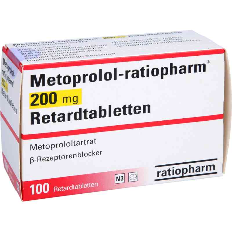 Metoprolol-ratiopharm 200mg 100 stk von ratiopharm GmbH PZN 04875215
