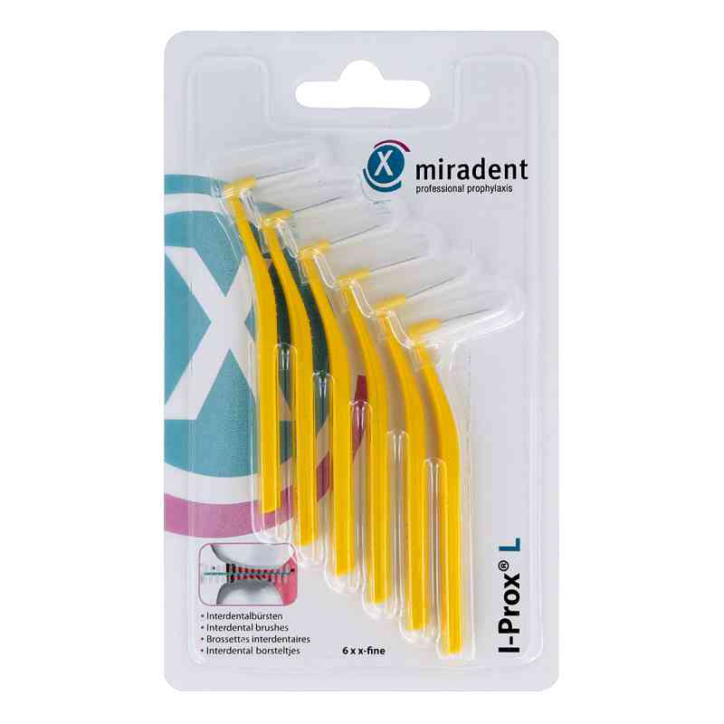 Miradent Interdentalbürste I-prox L 0,5 mm gelb 6 stk von Hager Pharma GmbH PZN 11597478