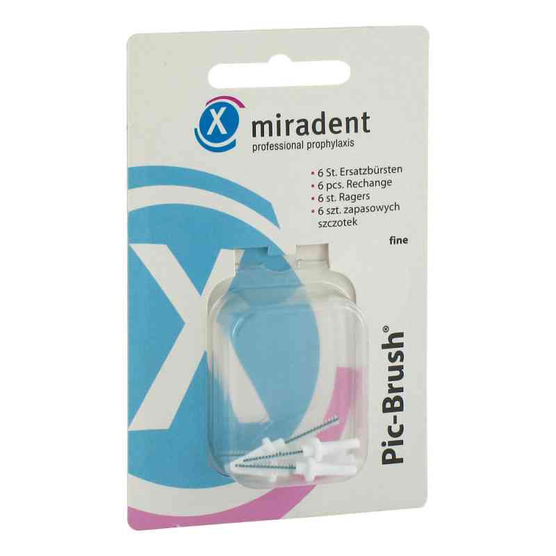 Miradent Interdentalbürsten Pic-Brush Ersatzbürsten fein weiss 6  von Hager Pharma GmbH PZN 02172426