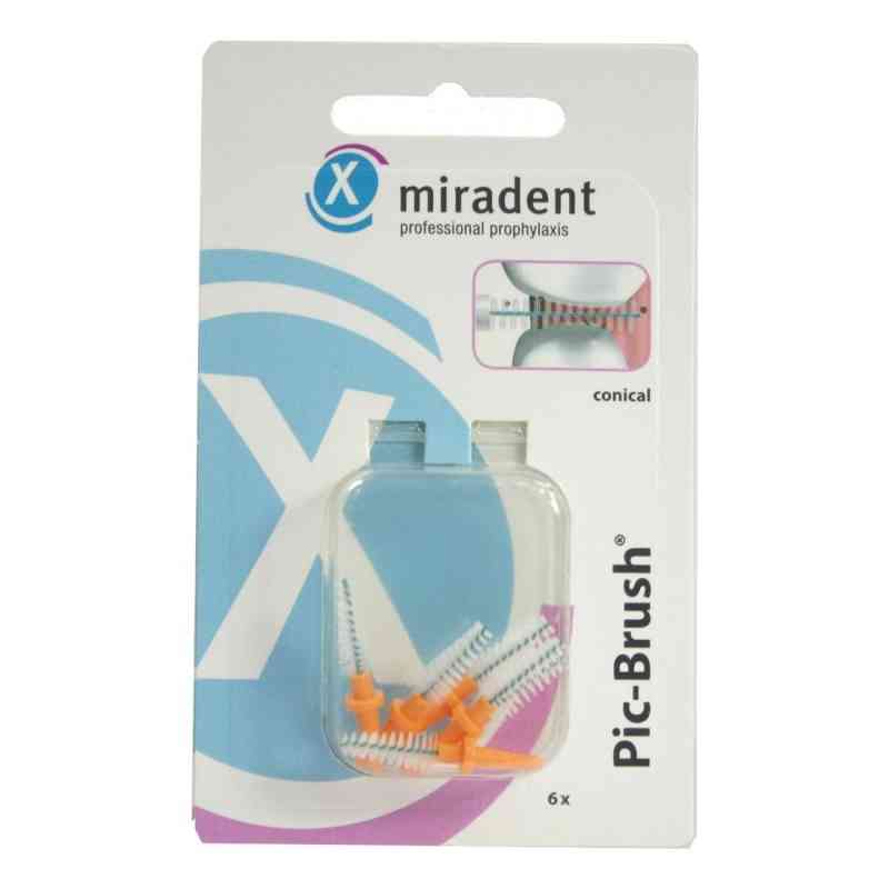 Miradent Interdentalbürsten Pic-Brush Ersatzbürsten konisch oran 6 stk von Hager Pharma GmbH PZN 02172455