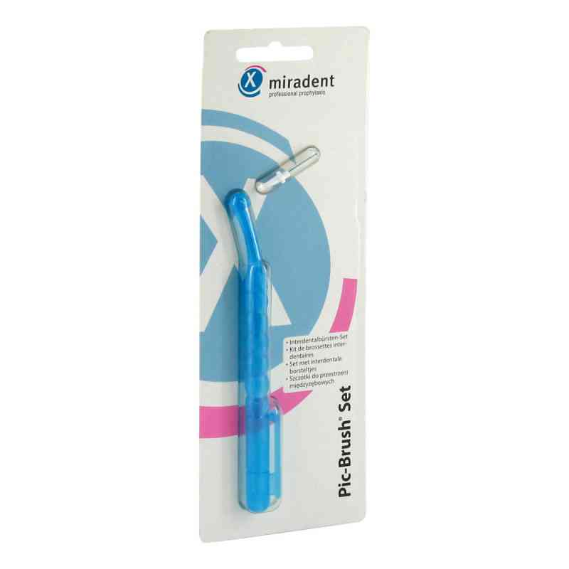 Miradent Interdentalbürsten Pic-Brush Set blau transparent 1 stk von Hager Pharma GmbH PZN 02171935