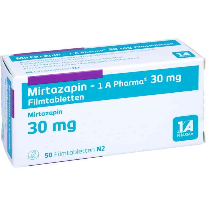 Mirtazapin-1A Pharma 30mg 50 stk von 1 A Pharma GmbH PZN 00250671
