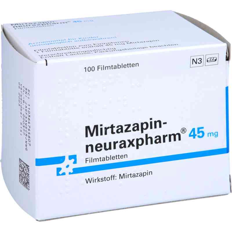 Mirtazapin-neuraxpharm 45mg 100 stk von neuraxpharm Arzneimittel GmbH PZN 03647446