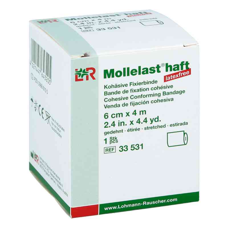 Mollelast haft latexfrei 6cmx4m gedehnt weiss 1 stk von Lohmann & Rauscher GmbH & Co.KG PZN 09886100