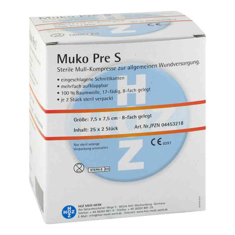 Mukopre S 7,5x7,5cm 8fach sterile Mullkompresse 25X2 stk von HOZ MEDI WERK Produktions- und Vertriebs GmbH & Co PZN 04453218
