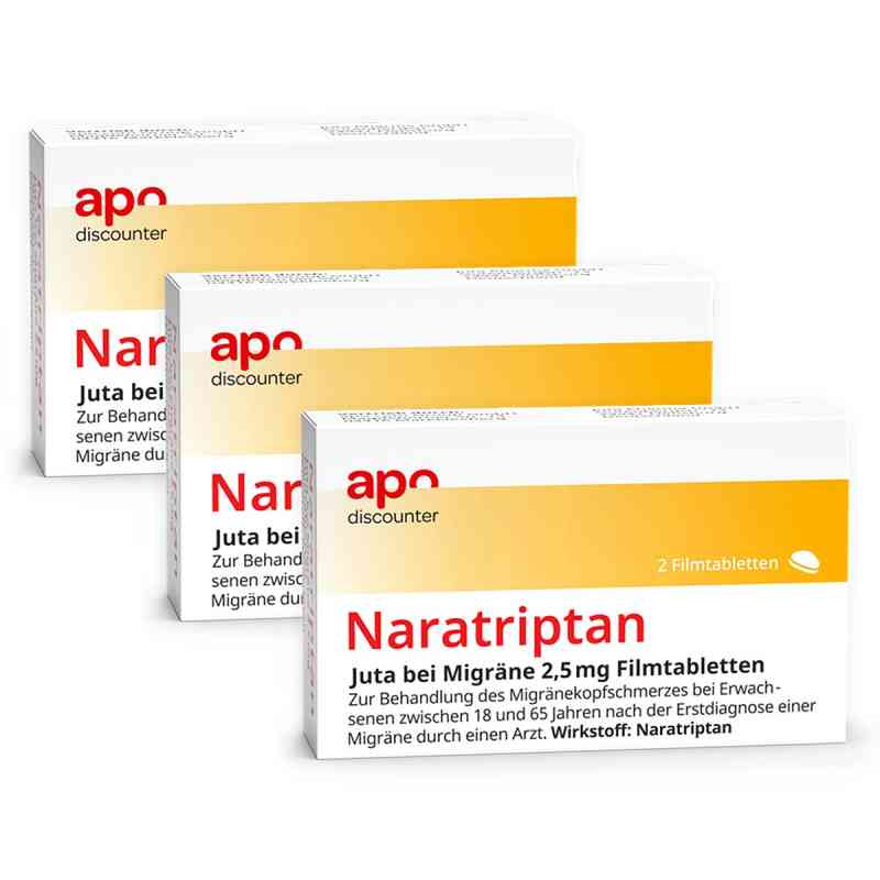Naratriptan 2,5 mg von apodiscounter 3x2 stk von apo.com Group GmbH PZN 08102759
