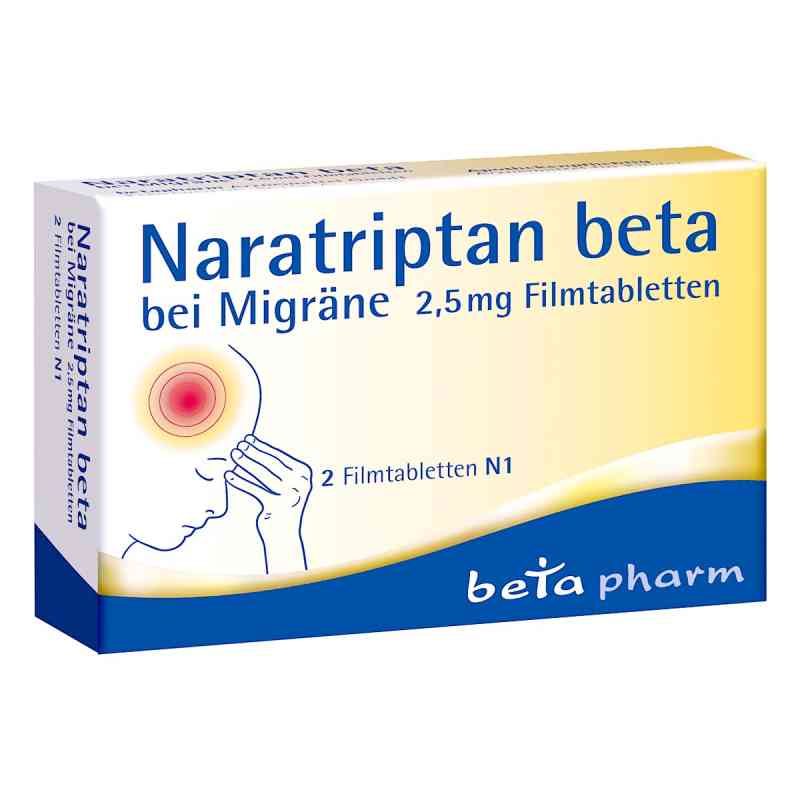 Naratriptan Beta bei Migräne 2,5 Mg Filmtabletten 2 stk von betapharm Arzneimittel GmbH PZN 16006134