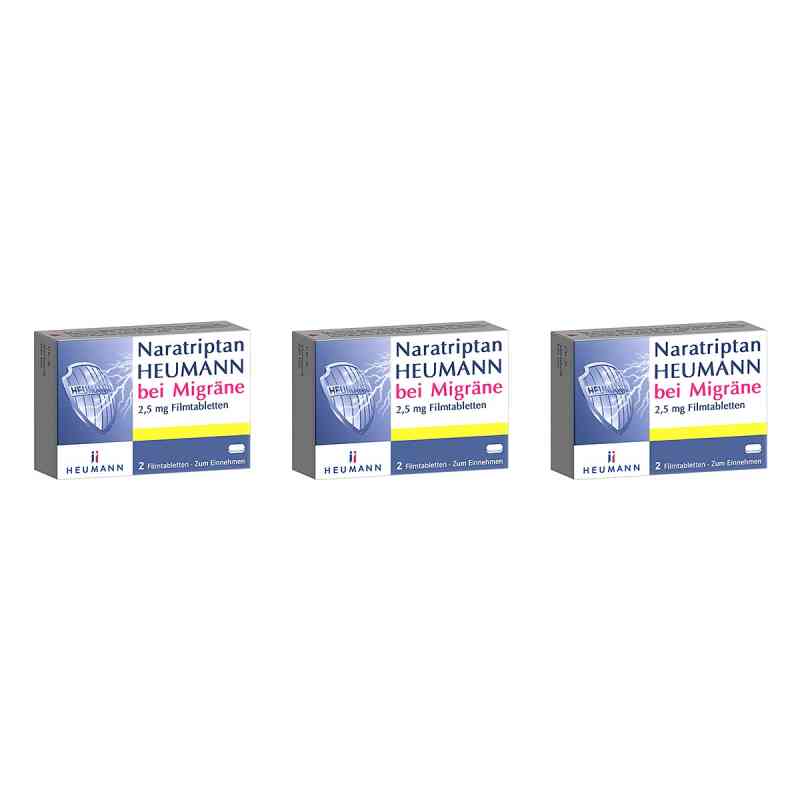 Naratriptan Heumann Bei Migräne 2,5 Mg Filmtabletten  3x2 stk von HEUMANN PHARMA GmbH & Co. Generica KG PZN 08104716