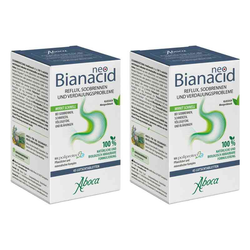 NeoBianacid Lutschtabletten Minzgeschmack bei Sodbrennen 2 x45 stk von ABOCA S.P.A. SOCIETA' AGRICOLA PZN 08102655